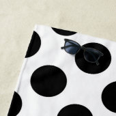 白黒水玉模様点々のある、お名前 ビーチタオル (インサイチュ)