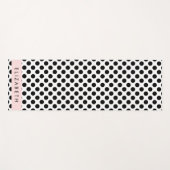白黒水玉模様点々のある、お名前 ヨガマット (正面(横))