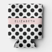 白黒水玉模様点々のある、お名前 缶クーラー (正面)