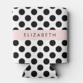 白黒水玉模様点々のある、お名前 缶クーラー (裏面)