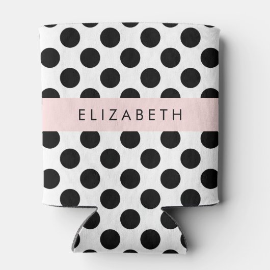 白黒水玉模様点々のある、お名前 缶クーラー (裏面)