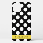 白黒水玉模様点々のある、お名前 Case-Mate iPhoneケース (裏面)