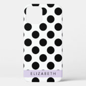 白黒水玉模様点々のある、お名前 Case-Mate iPhoneケース (裏面)