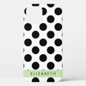 白黒水玉模様点々のある、お名前 Case-Mate iPhoneケース (裏面)