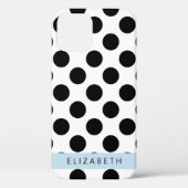 白黒水玉模様点々のある、お名前 Case-Mate iPhoneケース (裏面)
