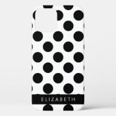 白黒水玉模様点々のある、お名前 Case-Mate iPhoneケース (裏面)