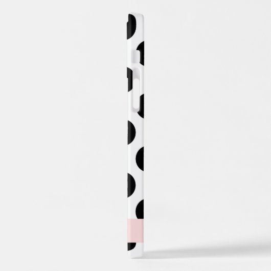 白黒水玉模様点々のある、お名前 iPhoneケース (左側面)