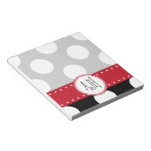 白黒水玉模様点々のある、モノグラム ノートパッド (アングル)