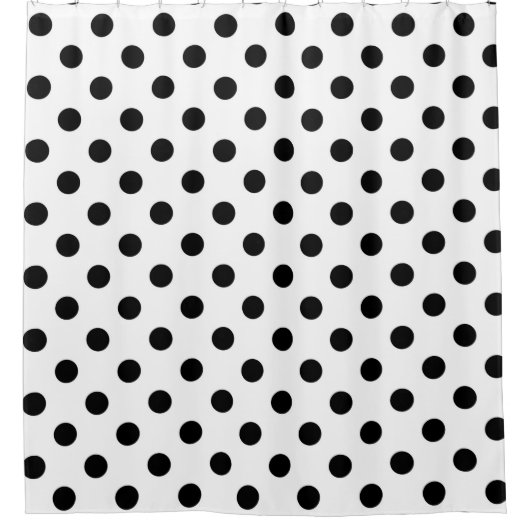 白黒水玉模様点 シャワーカーテン (正面)