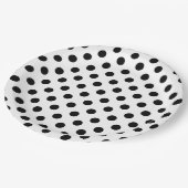 白黒水玉模様紙プレート ペーパープレート (アングル)
