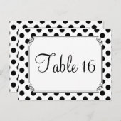 白黒水玉模様結婚のテーブル番号 ポストカード (正面/裏面)