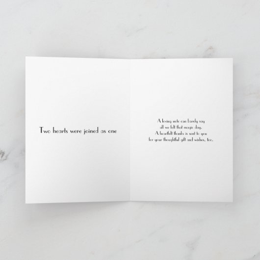 白黒水玉模様結婚の写真ありがとう サンキューカード (内部)