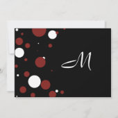 白黒水玉模様結婚式招待状 招待状 (裏面)