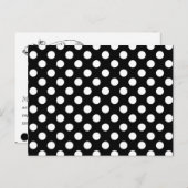 白黒水玉模様結婚式RSVPはがき インビテーションポストカード (正面/裏面)