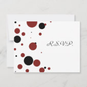 白黒水玉模様結婚式RSVP 出欠カード (裏面)