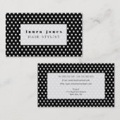 白黒水玉模様美容師テンプレート 名刺 (正面/裏面)