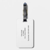 白黒水玉模様薄紫クローバー3モノグラム ラゲッジタグ (裏面縦)