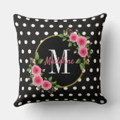 白黒水玉模様装飾用クッション クッション (裏面)