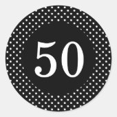 白黒水玉模様誕生日シール ラウンドシール (正面)