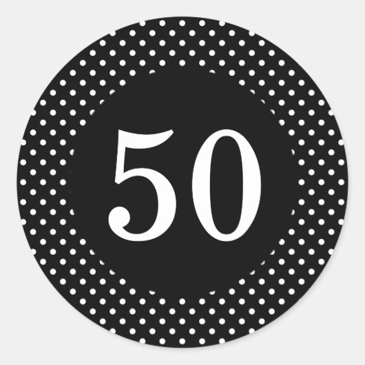 白黒水玉模様誕生日シール ラウンドシール (正面)