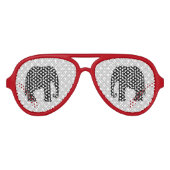 白黒水玉模様象 アビエーターサングラス (正面)