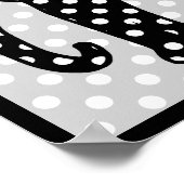 白黒水玉模様象 ポスター (角)