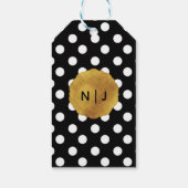 白黒水玉模様金ゴールドグラムパーティー ギフトタグ (裏面)