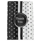 白黒水玉模様-ありがとう ミディアムペーパーバッグ (裏面)