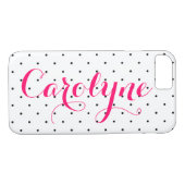 白黒水玉模様 | カスタムiPhone 7ケース Case-Mate iPhoneケース (裏面(横))