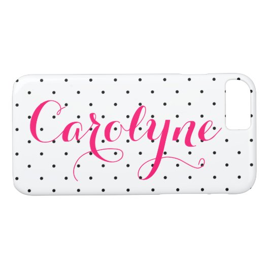 白黒水玉模様 | カスタムiPhone 7ケース Case-Mate iPhoneケース (裏面(横))