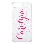 白黒水玉模様 | カスタムiPhone 7ケース Case-Mate iPhoneケース (裏面)