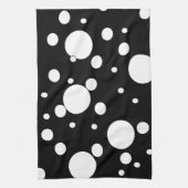 白黒水玉模様 キッチンタオル (縦)
