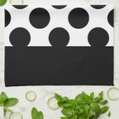 白黒水玉模様 キッチンタオル (折り畳み)