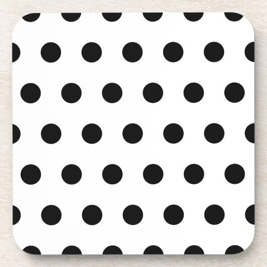 白黒水玉模様 コースター (正面)