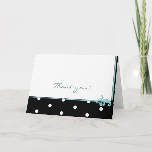 白黒水玉模様 サンキューカード (正面)