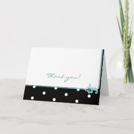白黒水玉模様 サンキューカード
