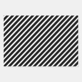 白黒水玉模様 ストライプの ラッピングペーパーシート (正面)