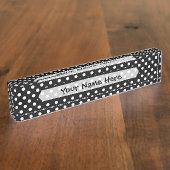 白黒水玉模様 デスクネームプレート (側面)