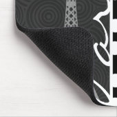 白黒水玉模様、ドット;パリ マウスパッド (コーナー)