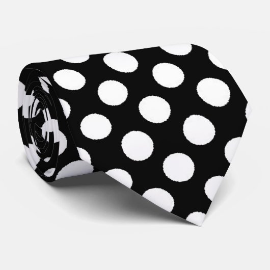 白黒水玉模様 ネクタイ (ロール)
