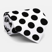 白黒水玉模様-ネクタイ ネクタイ (ロール)