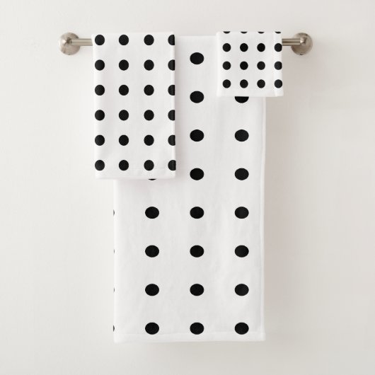 白黒水玉模様 バスタオルセット (インサイチュ)