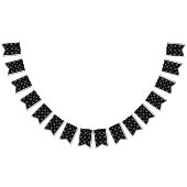 白黒水玉模様、パター点々のあるン バンティングフラッグ (全)