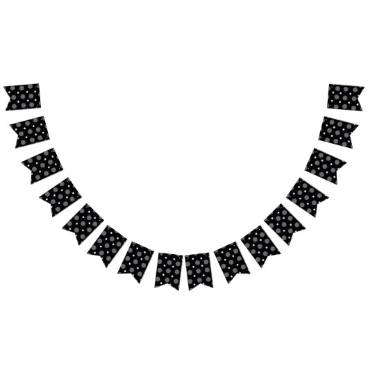 白黒水玉模様、パター点々のあるン バンティングフラッグ (全)