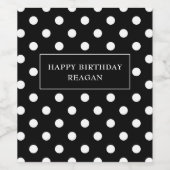 白黒水玉模様 パーソナライズされた ワインラベル (シングルラベル)