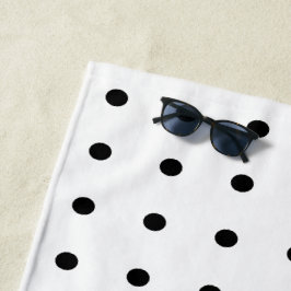 白黒水玉模様 ビーチタオル