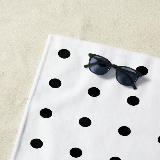 白黒水玉模様 ビーチタオル (インサイチュ)