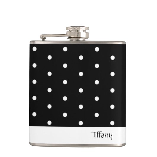 白黒水玉模様 フラスク (正面)