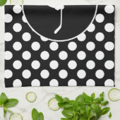 白黒水玉模様;ホッケー キッチンタオル (折り畳み)