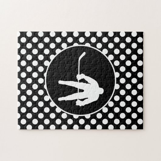 白黒水玉模様;ホッケー ジグソーパズル (横)